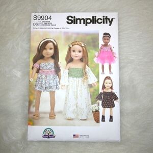 SIMPLICITY S9904 Doll Clothes By Carla Reiss Fit American Girl Doll & 18" Dolls